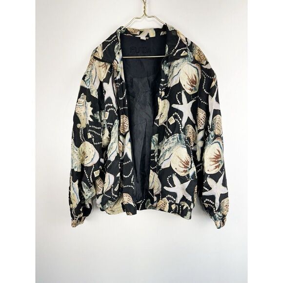 Fuda International Jacket Women's XL Multi-color 100% Silk Jacket 90’s Vintage - Picture 1 of 7